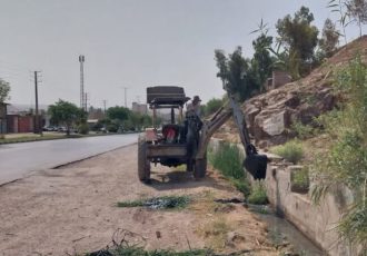 لایروبی محور اصلی نفتک به ریل‌وی به همت شهرداری مسجدسلیمان